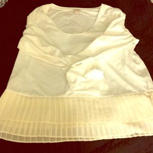 J Crew Awesome layered pleated ruffle hem shirt